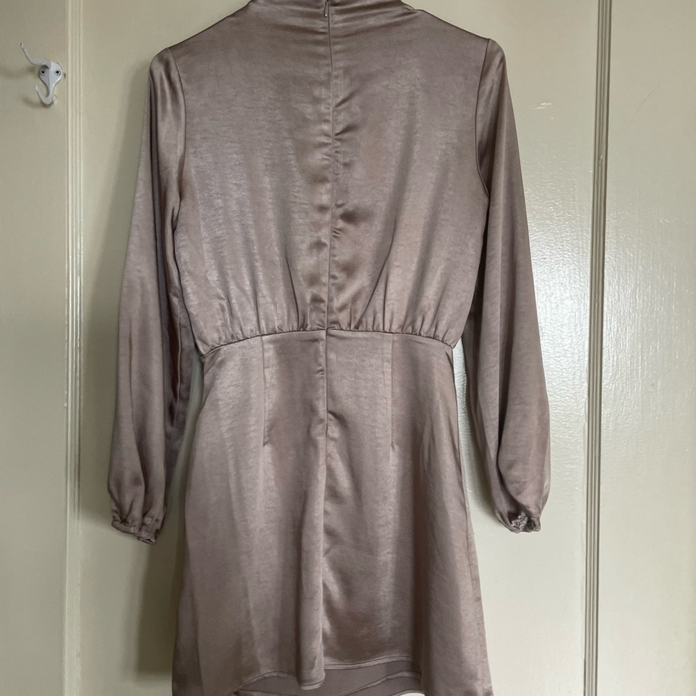 Elegant Satin Long Sleeve Dress